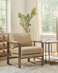 Avaline - Corbin Accent Chair - Light Brown / Pearl Silver