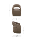 Barrow - Rolling Dining Chair - Soft Taupe / Tan