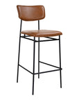 Sailor - Bar Stool - Dark Brown - Leather