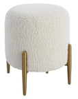 Arles - Shearling Brass Ottoman - Beige