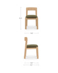 Oli - Dining Chair (Set of 2) - Dark Green / Light Brown