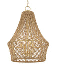 Macrame - 4 Light Rope Pendant - Light Brown