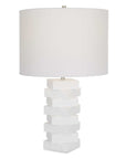 Ascent - White Geometric Table Lamp