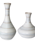 Potter - Fluted Striped Vases (Set of 2) - Light Blue