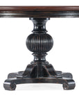 Charleston - Round Pedestal Dining Table With 1-20in leaf - Dark Brown