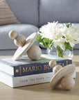 Quarried Stone - Indoor-Outdoor Sculptures (Set of 2) - White / Yellow