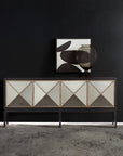 Melange - Jova Four-Door Credenza - Pearl Silver