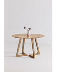Godenza - Round Dining Table - Light Brown / Oak