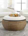 Island - Straw Storage Ottoman / Coffee Table