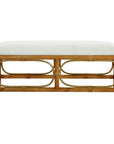 Laguna - Fabric Rattan Bench - White