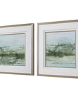 Soft Sage - Abstract Landscape Prints (Set of 2) - Gray