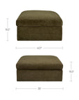 Swift - Storage Ottoman - Dark Green