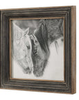 Custom Black And White Horses - Print - Dark Brown