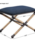 Firth - Small Fabric Bench - Navy