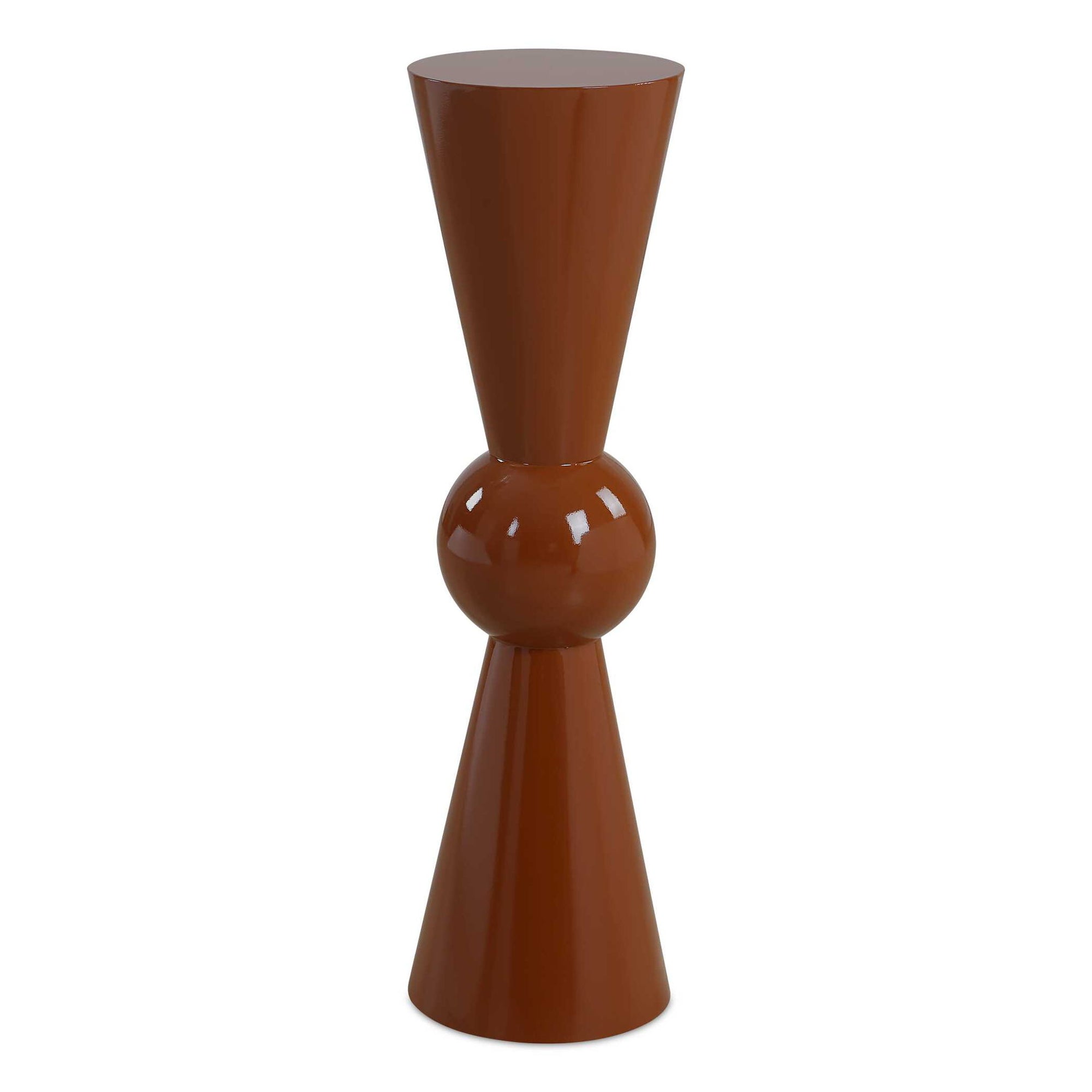 Hepler - Gloss Terracotta Drink Table - Dark Brown