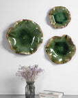 Abella - Ceramic Wall Decor (Set of 3) - Green