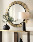 Toluca - Round Mirror - Brass
