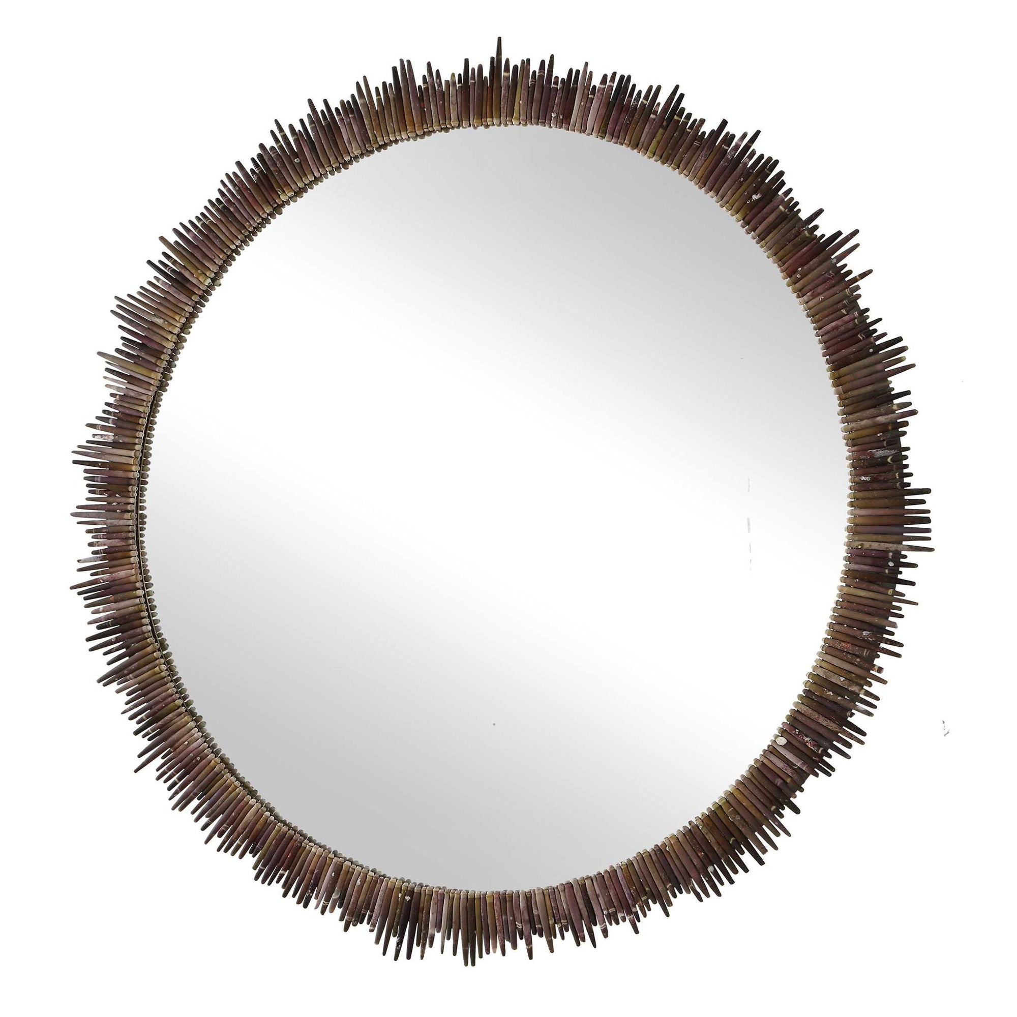Tiger Sea Urchin - Round Mirror - Brown / Green