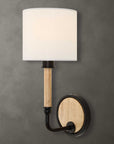 Franconia - 1 Light Wooden Sconce - Black / Light Brown
