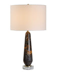 Dames - Dark Marble Table Lamp - Black / Brown