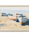 Beached Boats - Framed Print - Light Brown