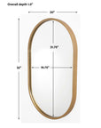 Varina - Minimalist Oval Mirror - Gold