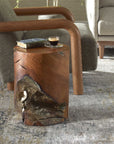 Rafe - Wooden Accent Stool - Silver / Woodtone