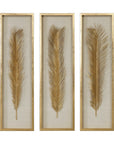 Palma - Leaf Shadow Box (Set of 3) - Gold