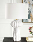 Wrenley - Ridged Table Lamp - White