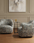 Ansel - Tapestry Swivel Chair - Green