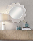 Sea Coral - Round Mirror - White