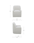 Maisie - Rolling Dining Chair - Flecked Oat / Beige