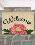 Doormats - Peony Welcome Doormat - Pink Multi / Sand