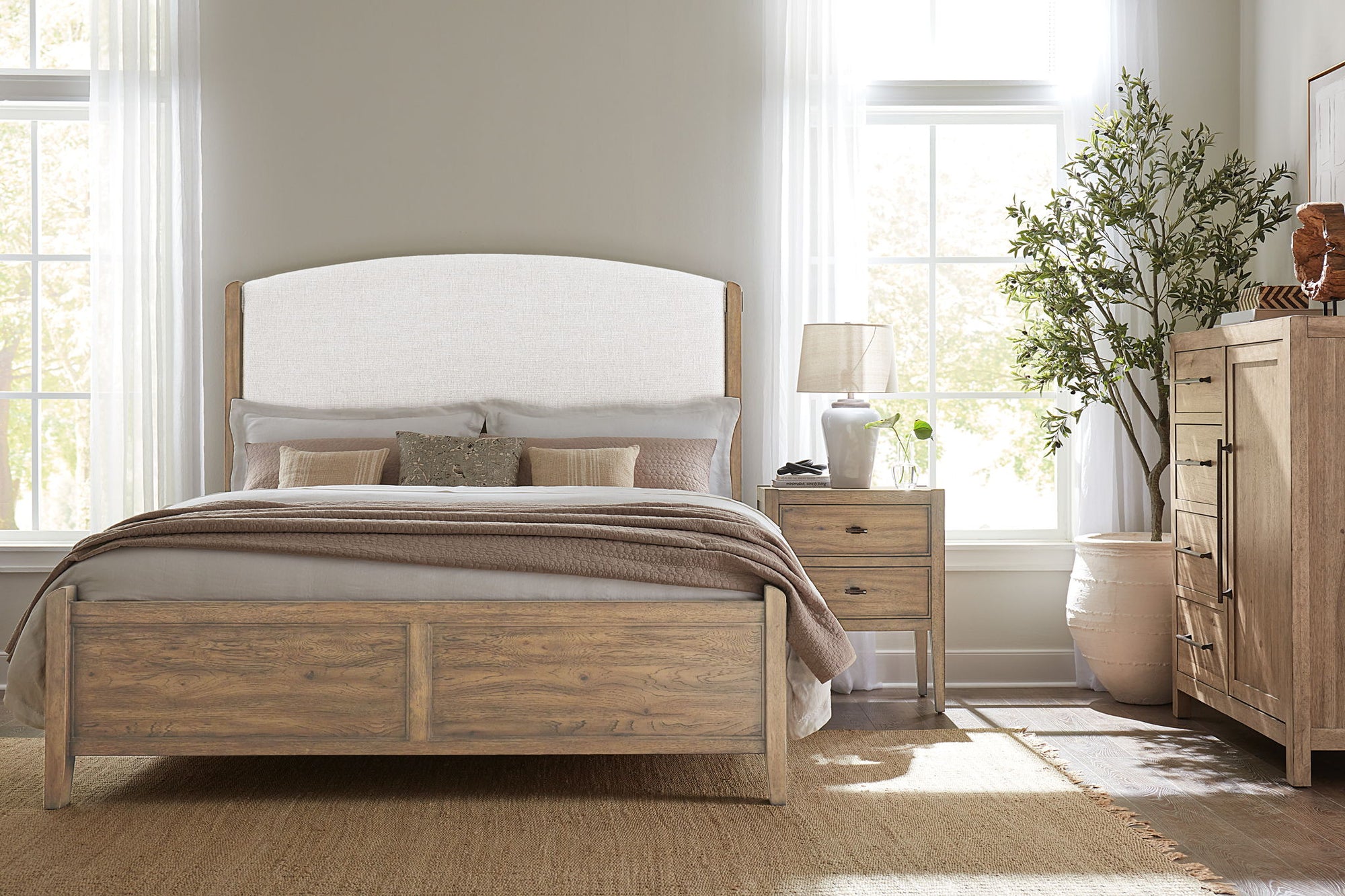Vineyard Row - Two Drawer Nightstand - Light Brown