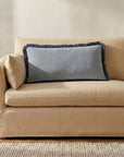 Yasmin - Lumbar Cushion Faux Mohair - Light Blue
