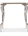 Bella Donna - Rectangle Stone Top End Table - Pearl Silver