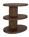 Top - Tier Oval Walnut Side Table - Woodtone