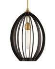Darby - 1 Light Architectural Oval Pendant - Bronze / Black