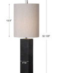 Delaney - Marble Column Accent Lamp - Black