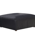 Form - Ottoman Vantage Black Leather - Black