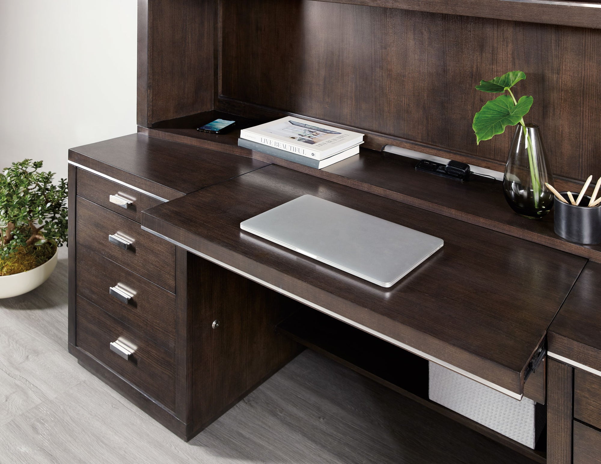 Work Your Way - House Blend Computer Credenza - Dark Brown