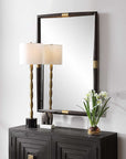Larkin - Dark Wood & Brass Mirror - Dark Brown