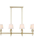 Arques - 8 Light Linear Chandelier - White / Gold