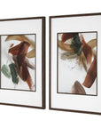 Velocity - Framed Abstract Prints (Set of 2) - Brown / Green / Red / White
