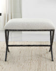 Brisby - Gray Fabric Small Bench