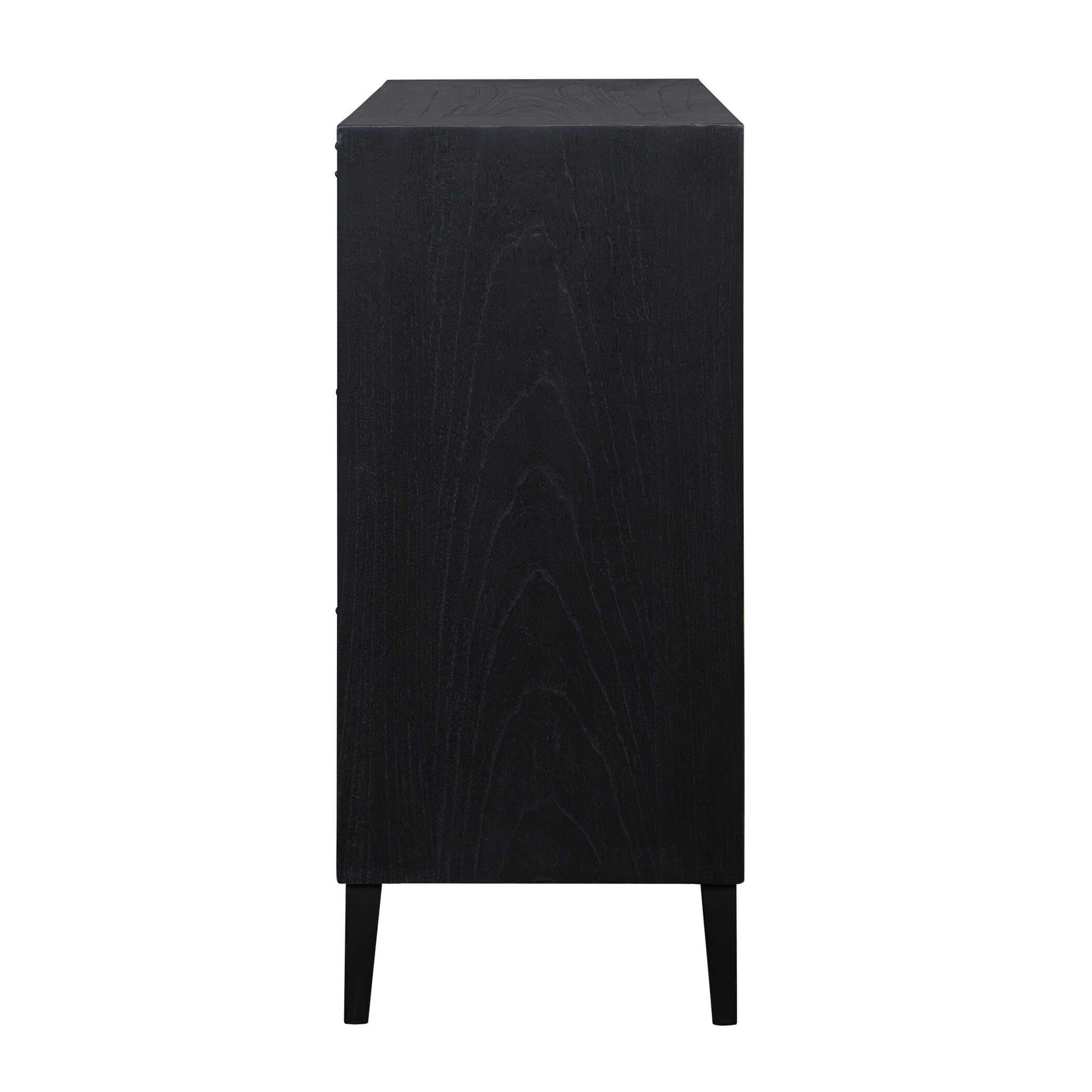 Andrei - Teak Root 2 Door Cabinet - Black / Woodtone