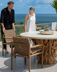 Stonewood - Indoor-Outdoor Dining Table - White / Woodtone