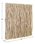 Gathered Teak - Square Bleached Wood Wall Decor - Beige