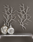 Silver Branches - Wall Art (Set of 2) - Pearl Silver