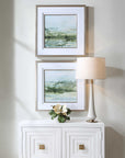 Soft Sage - Abstract Landscape Prints (Set of 2) - Gray